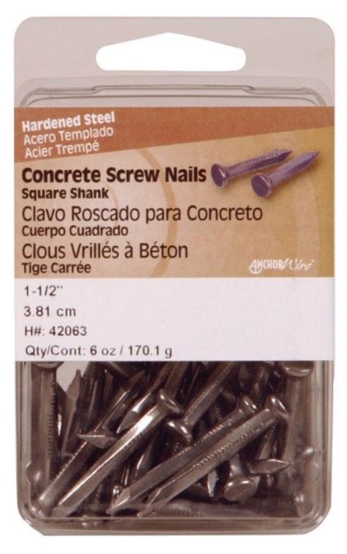 Hillman 42063 1.5 in. Concrete Square Shank Screw Nails- pack of 5