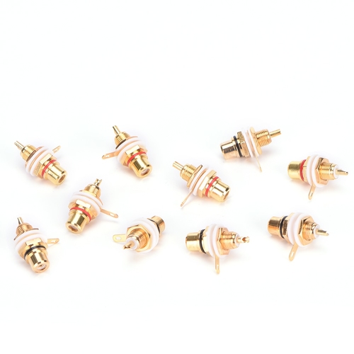 10 Pcs/lot Panel Mount Gold Plated RCA Female Plug