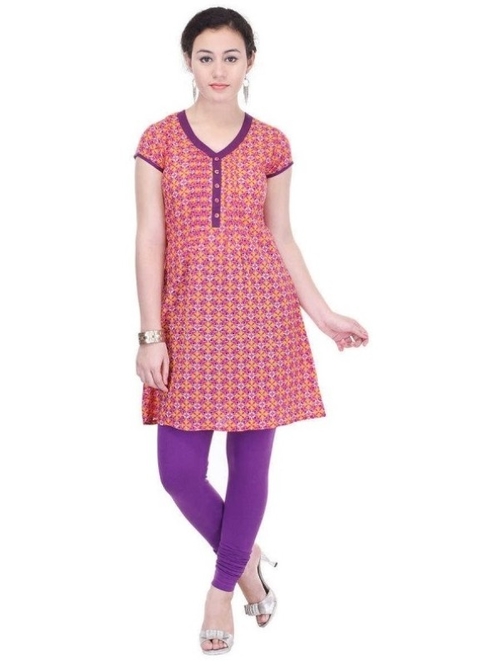 Cotton 40-60 Printed Multi Color Medium Kurti