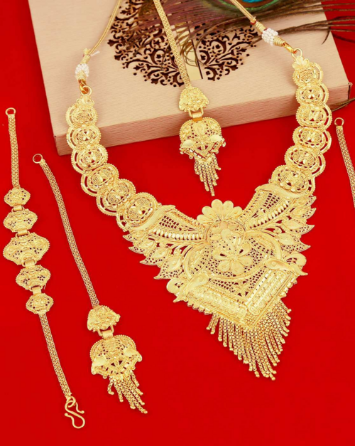 Artificial Stylish Brass Pearl Premium Jewellery Set For Women