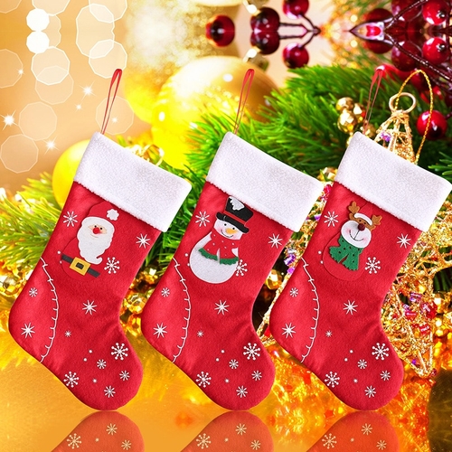 Christmas Stockings Fabric Santa Claus Sock