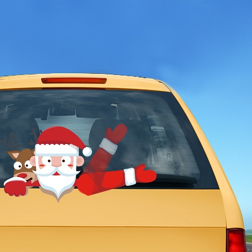 Santa Claus Waving Wiper Decals PVC Car Styling