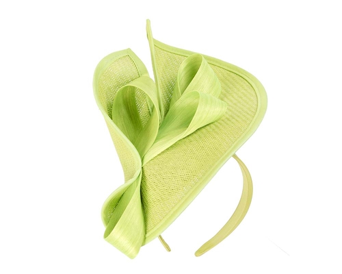 Large lime green Fillies Collection racing fascinator with bow