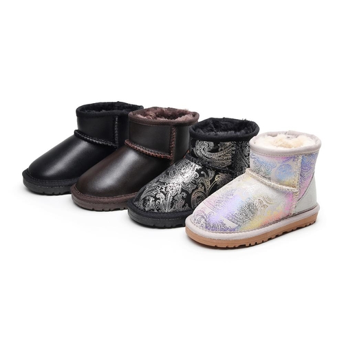 Bling Winter Genuine Sheepskin Shoes for Girls