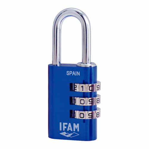 Combination padlock IFAM Combi30 Blue Aluminium Chrome-plated steel (3