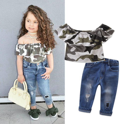 2017 fashion Baby girl clothes set Girl's 2pieces