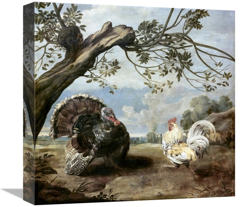 Global Gallery GCS-281444-16-142 16 in. Cock & Turkey Art Print - Paul