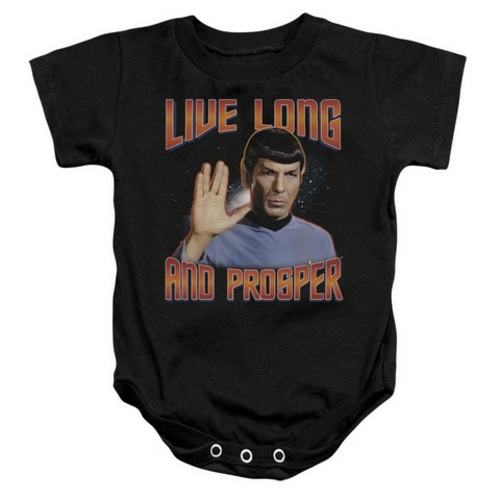Trevco st Original-Live Long And Prosper - Infant Snapsuit - Black- Sm