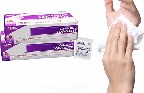 Dukal Premoistened Cleansing Towelettes. Case of 2000 Cleansing Wipes