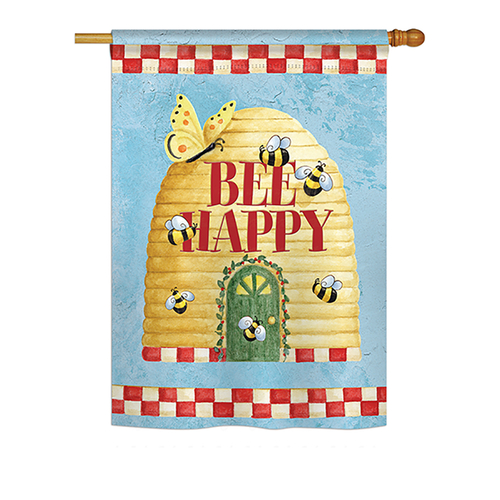 Breeze Decor BD-BG-H-104089-IP-BO-DS02-US Bee Happy Hive Garden Friend