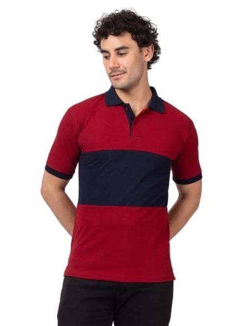 Men's Color Block Polo Shirt, Multicolored