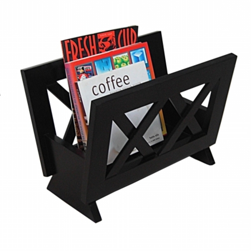 Contemporary Mahogany Solid Wood Magazine Rack