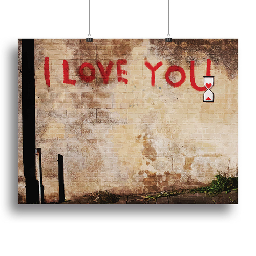 Banksy I Love You Canvas Print or Poster