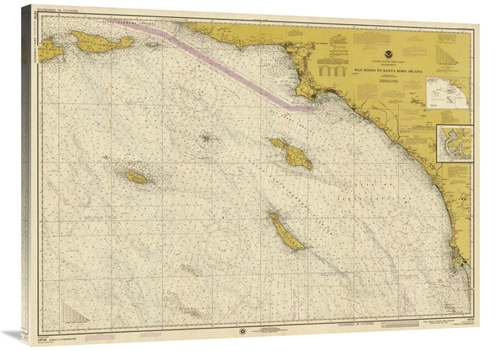 Global Gallery GCS-450546-40-142 40 in. Nautical Chart - San Diego to 