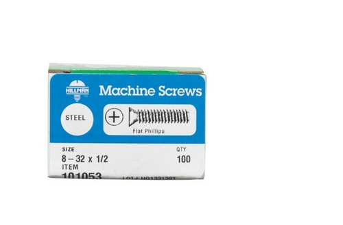 Hillman 101053 8-32 x 0.5 in. Zinc Plated Steel Machine Screw