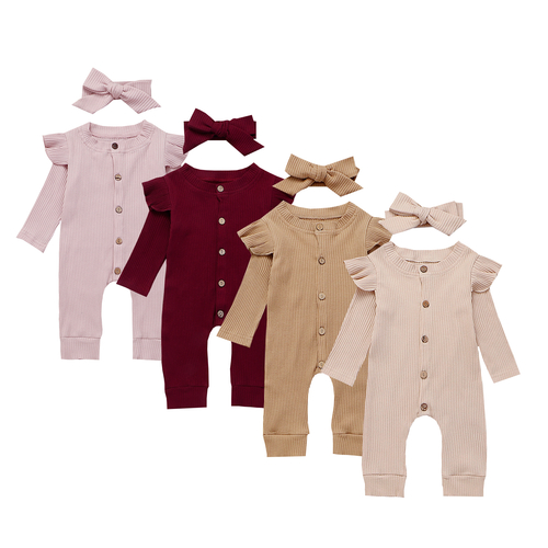 2PCS Newborn Baby Girl Boy Rompers Clothes Knitted