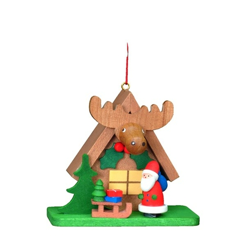 ULBR 10-0412 Christian Ulbricht Ornament - Santa with Elk house