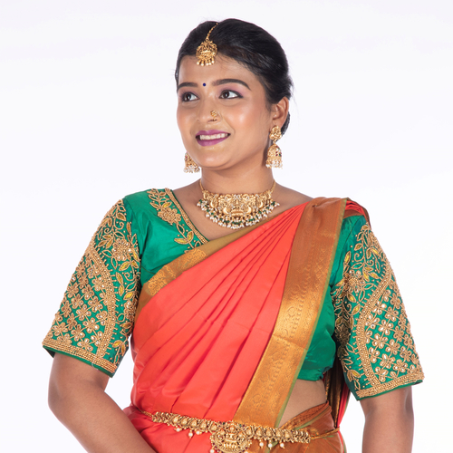 Main Rama Green Bridal Blouse image