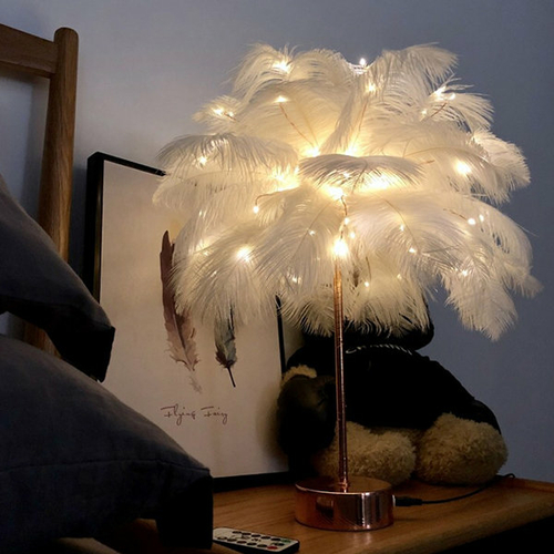 Ostrich Feather Lamp Fluffy Feather Charms