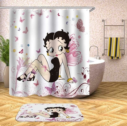 Betty Boop Butterflies Shower Curtain