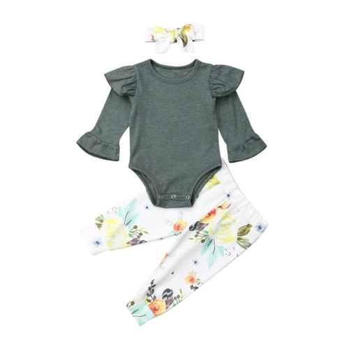 Newborn Baby Girl Clothes Flared Sleeve Tops