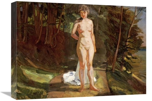 Global Gallery GCS-267424-22-142 22 in. A Bather in a Wooded Landscape