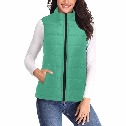 Womens Puffer Vest Jacket / Spearmint Green