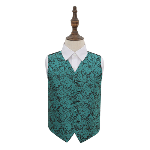 Paisley Waistcoat - Boys - Teal, 24'