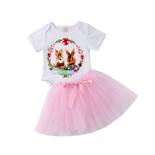 Newborn Cute Baby Girls Easter Clothes Sets Summer