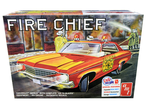 Skill 2 Model Kit 1970 Chevrolet Impala Fire Chief 2 in 1 Kit 1/25