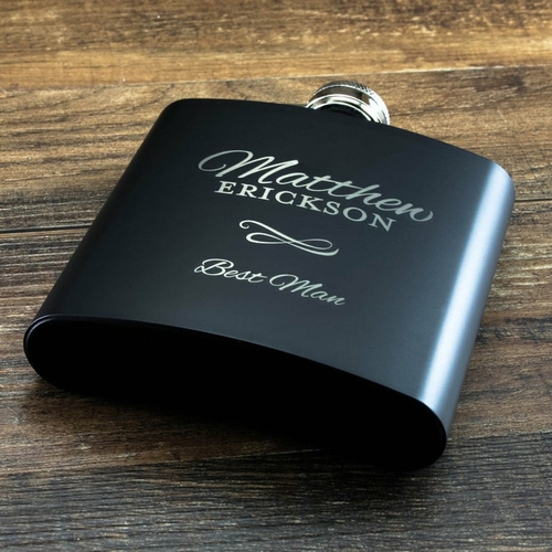Personalized Groomsmen Flask with gift box and funnel
