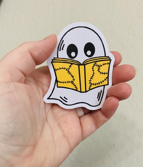 Stitched Book-Creepy Reader Stickers/Magnet