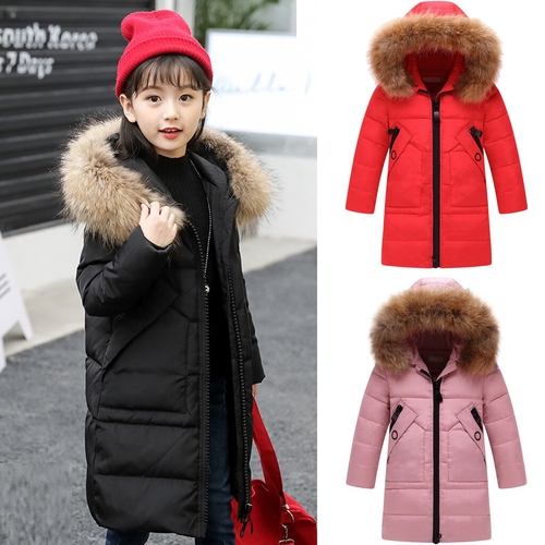 Baby Girl Winter Down Coat Clothes Solid Warm Faux