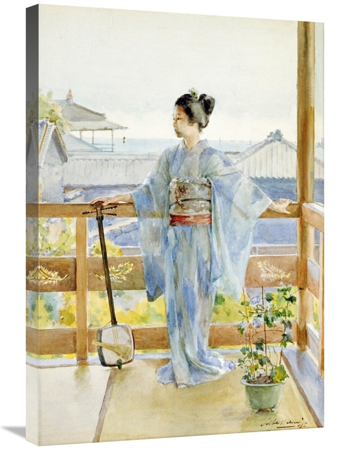 Global Gallery GCS-267344-30-142 30 in. Geisha Standing on a Balcony A