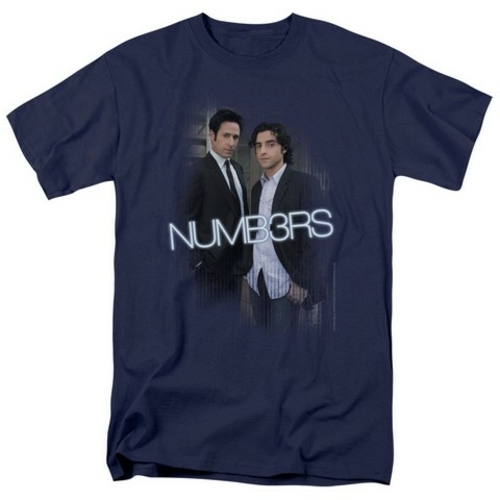 Trevco Numb3Rs-Don & Charlie - Short Sleeve Adult 18-1 Tee - Navy- Sma