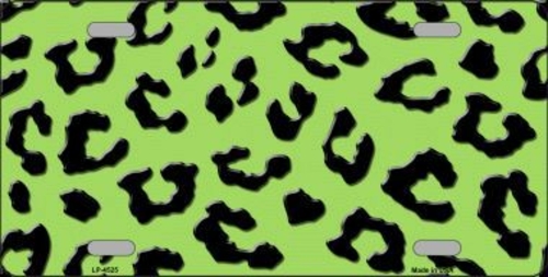 Smart Blonde LP-4525 Lime Green Black Cheetah Print Metal Novelty Lice