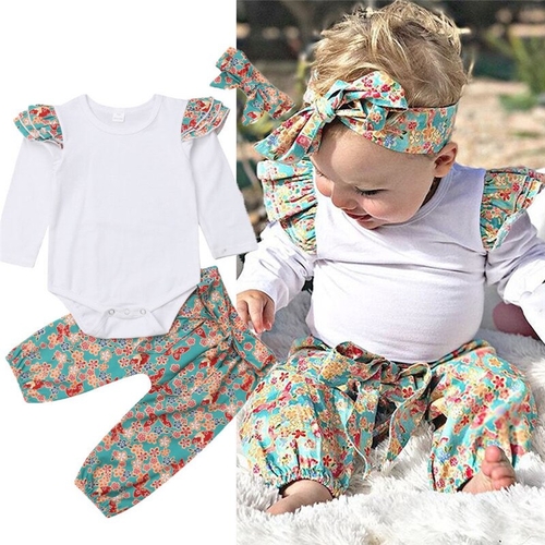 Fashion Newborn Autumn Cotton Clothes Baby Girls