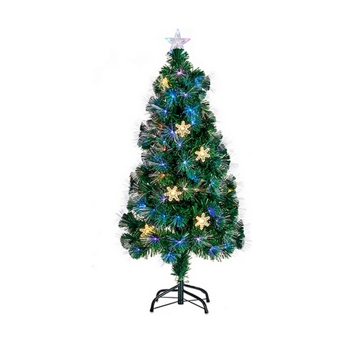 Christmas Tree with Star LED Light Metal Green Plastic