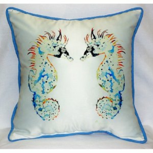 Betsy Drake ZP388 Betsys Seahorses Throw Pillow- 22 x 22 in.