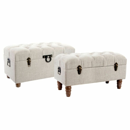 Bench DKD Home Decor   Beige Wood Brown (81 x 42 x 43 cm)