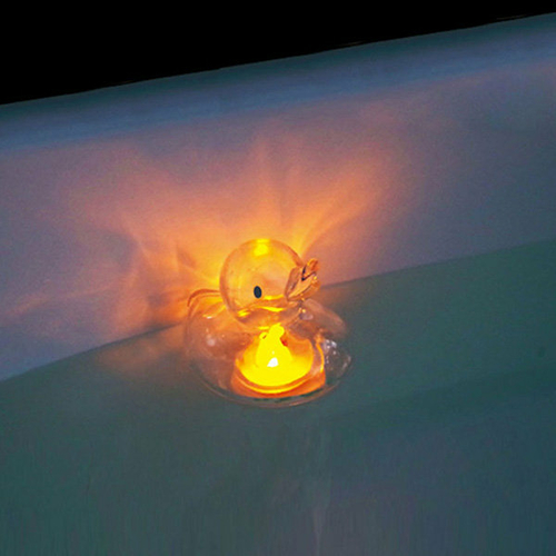 Clear Rubber Ducky - With LED Candle