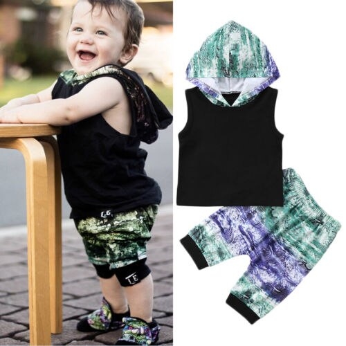Toddler Kids Baby Boy Hooded Tops T shirt Shorts