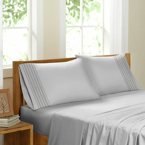 GDC-GameDevCo 37264 Egyptian Comfort Sateen Sheet Set, White - Que