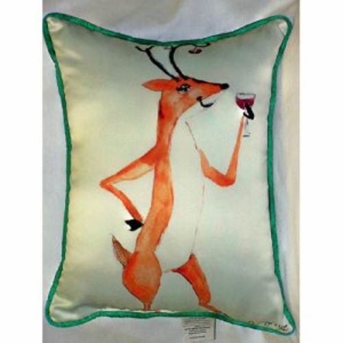 Betsy Drake HJ906 Deer Party Throw Pillow- 16 x 20 in.