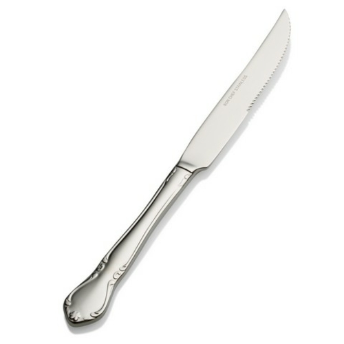 Bon Chef S1815 9.48 in. Queen Anne Euro Solid Handle Steak Knife, 