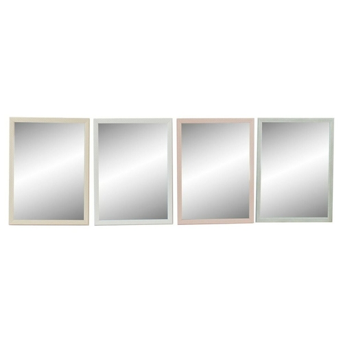 Wall mirror DKD Home Decor 56 x 2 x 76 cm Crystal Beige Pink White