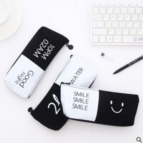 Novetly Simple Black&White Pencil Case Pencil Bag
