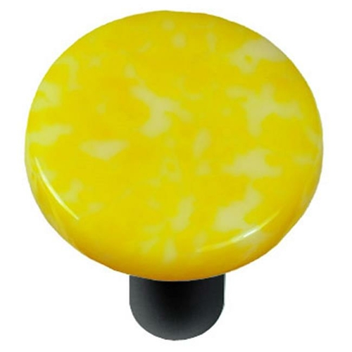 Hot Knobs HK8061-KRB Granite Sunflower Yellow & White Round Glass Cabi