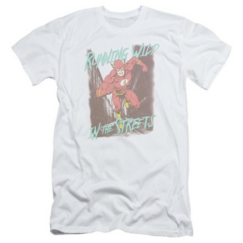 Trevco Jla-Running Wild Short Sleeve Adult 30-1 Tee- White - Large