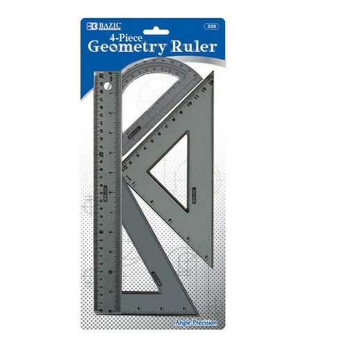 Bazic 335 BAZIC 4-Piece Geometry Ruler Combination Sets Pack of 24